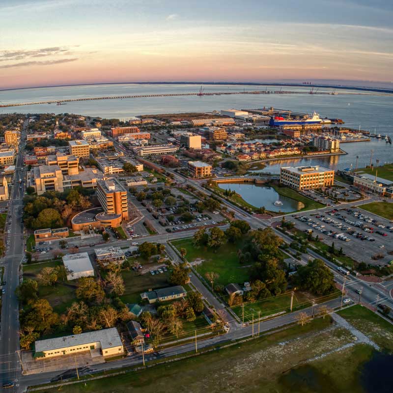 Aerial View Of Pensacola Florida During Sunset 2026 01 07 23 13 58 Utc Pensacola skyline image